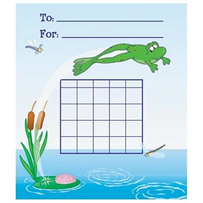Frogs Chart, Mini, Record Progress, 5-1/4"x6", 36 Count