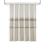 510 Design Embroidered Bathroom Shower Curtain 72x72  Printed Pieced Traditional Shower Curtain  Neutral