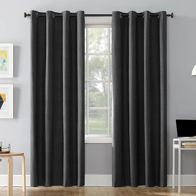Sun Zero Duran Thermal Insulated 100% Blackout Grommet Curtain Panel  50 X108   Charcoal (Single Panel)
