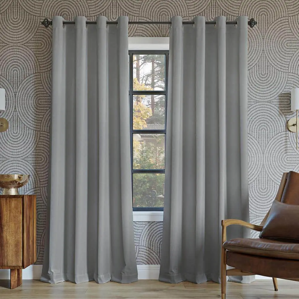 Sun Zero Oslo Extreme 100% Blackout Grommet Curtain Panel  52 X108   Silver Gray  1-Piece Single Panel