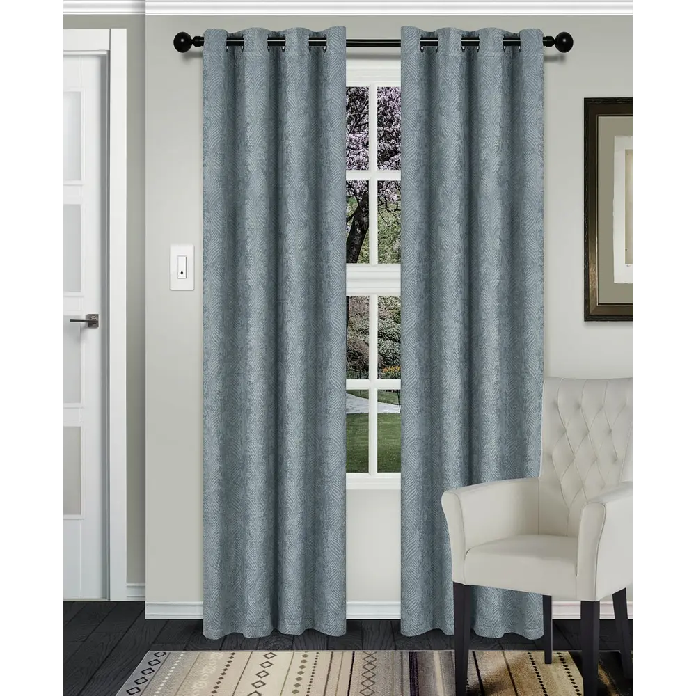 Superior Wave Blackout Grommet Curtains Panel Set  Teal  52  x 96