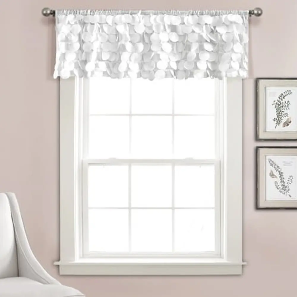 Lush Decor Gigi 14  x 70  Textured White 1.5  Rod Pocket Single Valance