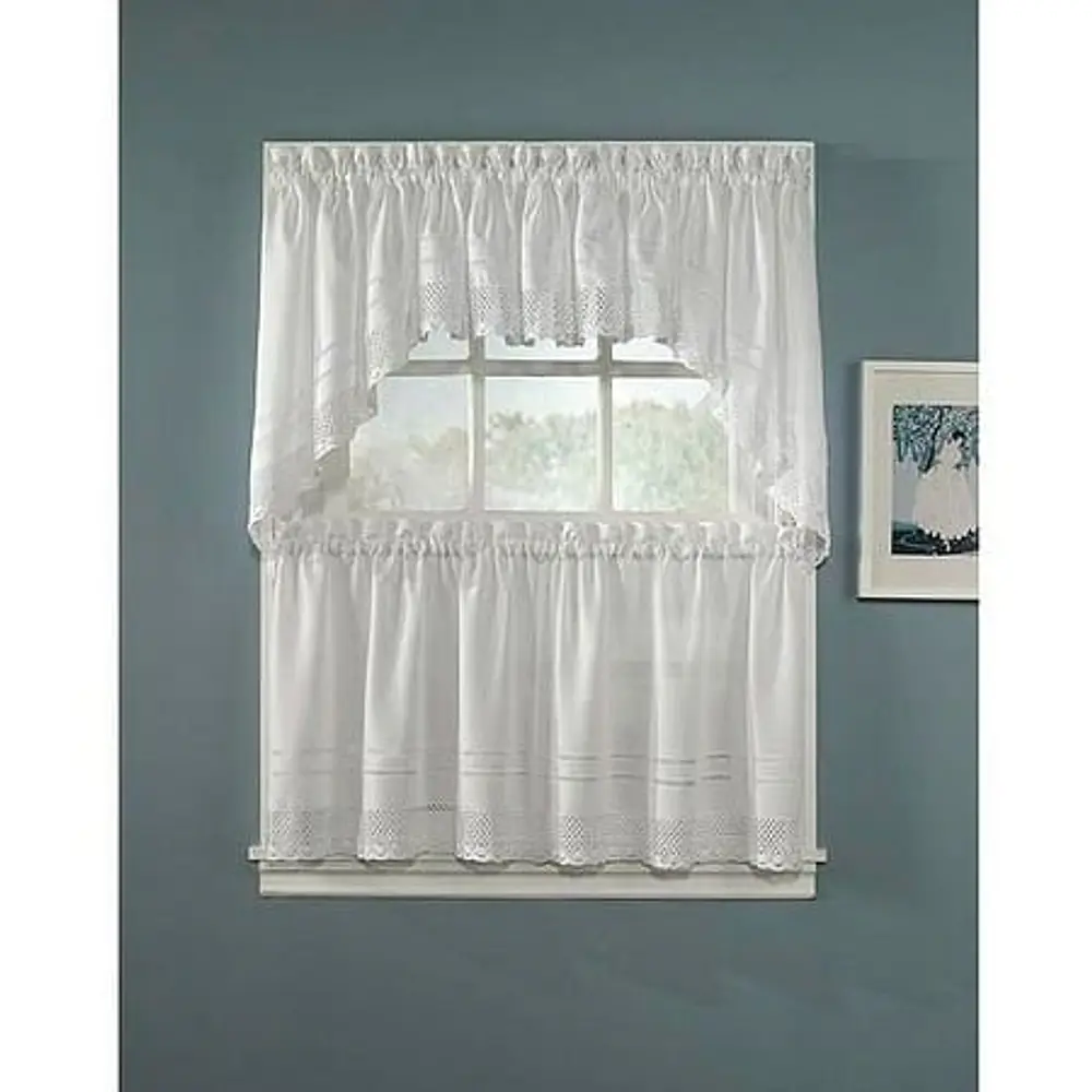 CHF & You Crochet Tailored Kitchen Curtains  Set of 2  Adult