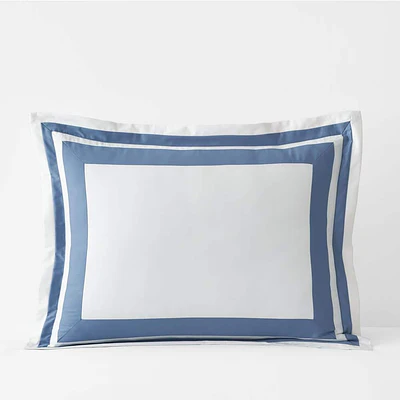 Legends Hotel Double Border Infinity Blue Wrinkle-Free Sateen Standard Sham
