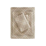 Flannel Print Cotton Sheet Set (Twin Extra Long) Tan Plaid