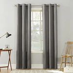 No. 918 Sora Casual Textured Semi-Sheer Grommet Curtain Panel  40 x63   Gray
