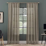 63"x50" Subtle Foliage Recycled Fiber Sheer Curtain Panel Mushroom - Clean Window
