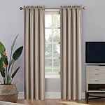 Sun Zero Malmo 1-Piece Theater Grade Extreme 100% Blackout Rod Pocket Curtain Panel  52 X95   Stone