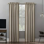 Sun Zero Malmo 1-Piece Theater Grade Extreme 100% Blackout Rod Pocket Curtain Panel  52 X95   Stone