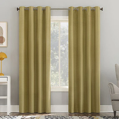 50"x95" Sun Zero 100% Blackout Duran Thermal Insulated Grommet Curtain Panel Gold: Energy Efficient Indoor Drapes