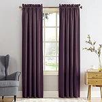Sun Zero Kylee Energy Efficient Room Darkening Rod Pocket Curtain Panel  54  X 95   Plum