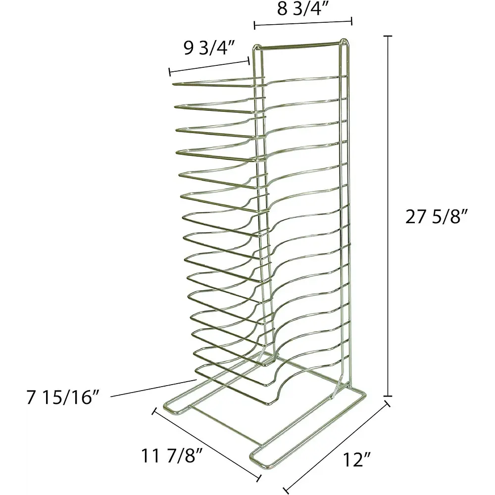 Winco APZT-1015 15-Slot Aluminum Pizza Pan Rack