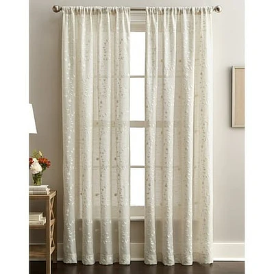 CHF Lynette Indoor  Polyester/Linen/Other Fiber  Light Filtering Single Panel Rod Pocket  50 x95   Adult