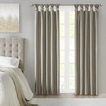 95"x50" Lillian Twist Tab Total Blackout Window Curtain Panel Pewter: Madison Park, Faux Silk, Machine Washable