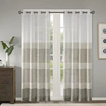 Madison Park Hayden Striped Linen-Like Sheer Window Panel, 50" x 95"