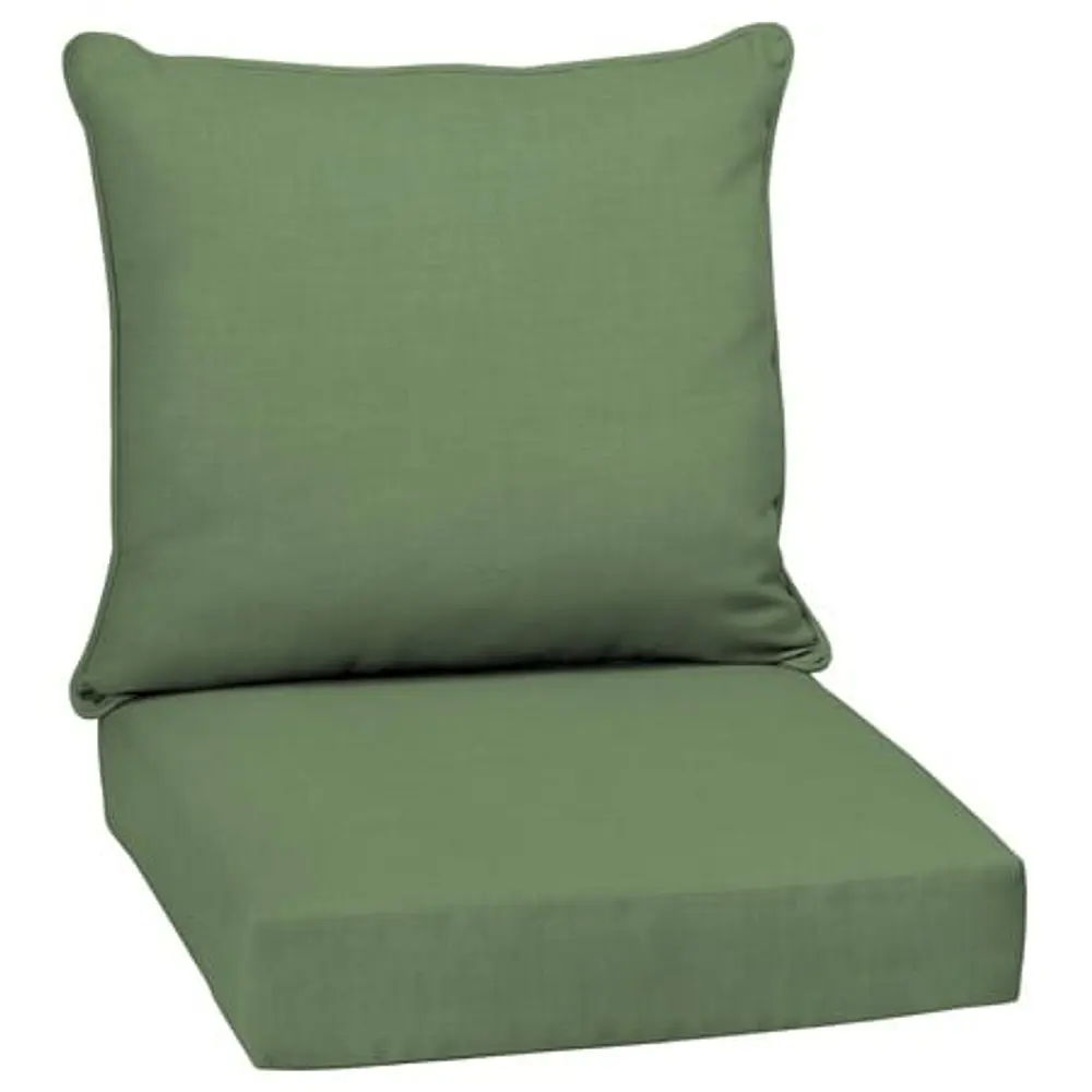 ARDEN Outdoor Deep Seat Cushion Set  24 x 24  Water Repellant  Fade Resistant  Deep Seat Bottom and Back Cushion for Chair  Sofa  and Couch  Moss Green Leala