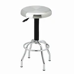 Stainless Steel Top Pneumatic Work Adjustable Height Barstool Silver - Seville Classics: NSF Certified, Chrome-Plated Base