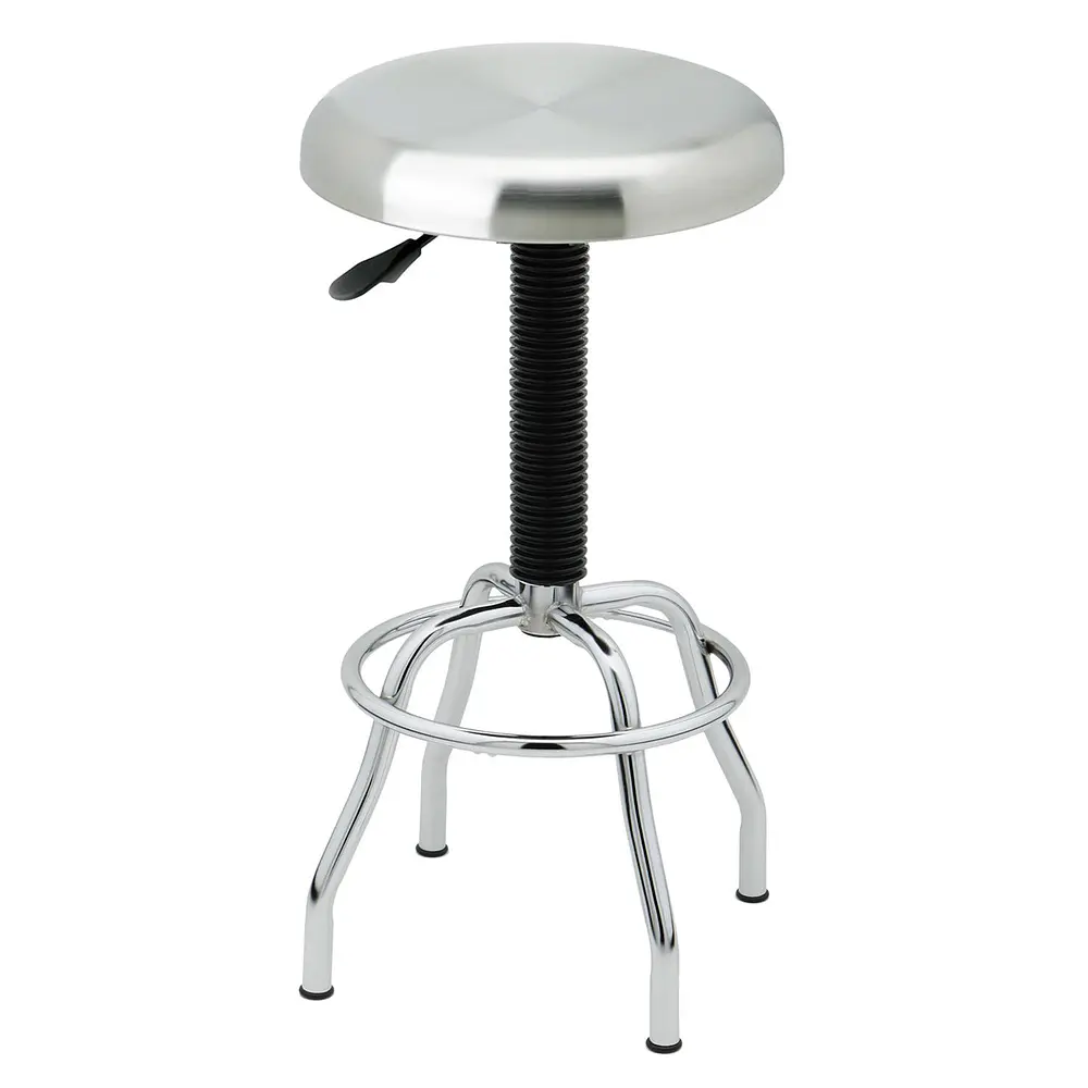 Stainless Steel Top Pneumatic Work Adjustable Height Barstool Silver - Seville Classics: NSF Certified, Chrome-Plated Base