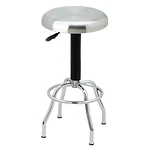 Stainless Steel Top Pneumatic Work Adjustable Height Barstool Silver - Seville Classics: NSF Certified, Chrome-Plated Base