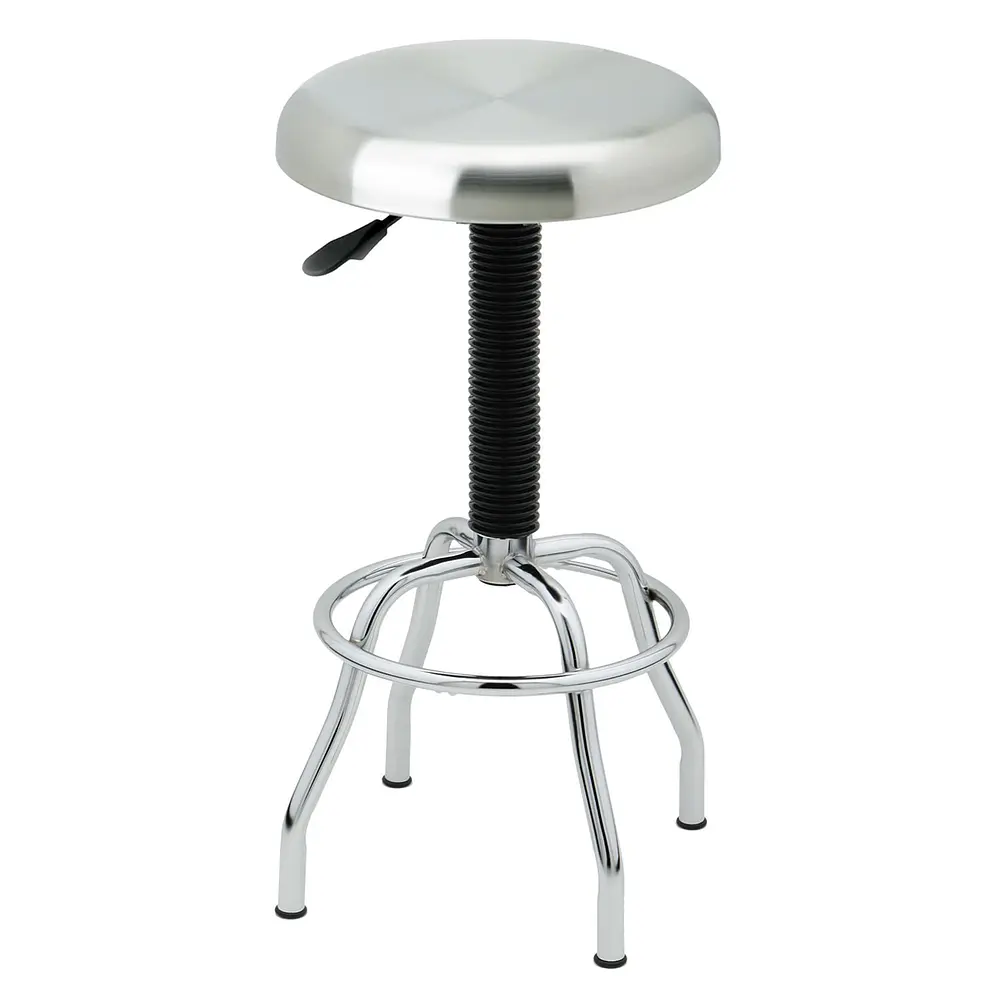 Stainless Steel Top Pneumatic Work Adjustable Height Barstool Silver - Seville Classics: NSF Certified, Chrome-Plated Base