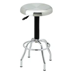 Stainless Steel Top Pneumatic Work Adjustable Height Barstool Silver - Seville Classics: NSF Certified, Chrome-Plated Base