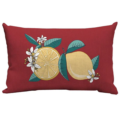2pc Lemons Lumbar Outdoor Rectangle Lumbar Pillows