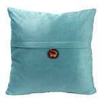 Jordan Manufacturing 20  x 20  Turquoise Solid Square Reversible Decorative Throw Pillow with Front Button