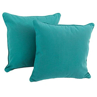 18-inch Double-corded Solid Twill Square Throw Pillows with Inserts (Set of 2)  Tangerine Dream