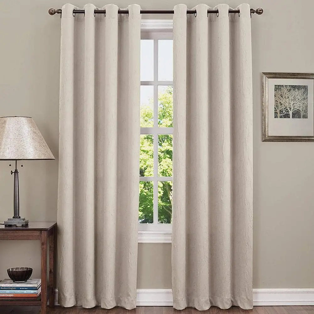 Sun Zero Madison 1-Piece Room Darkening Grommet Curtain Panel  54 X84   Stone