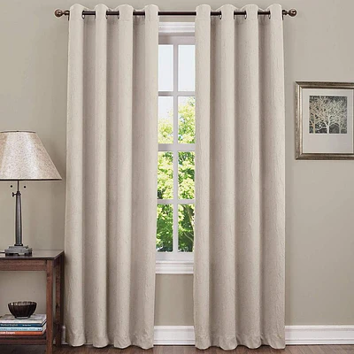 Sun Zero Madison 1-Piece Room Darkening Grommet Curtain Panel  54 X84   Stone