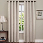 Sun Zero Madison 1-Piece Room Darkening Grommet Curtain Panel  54 X84   Stone
