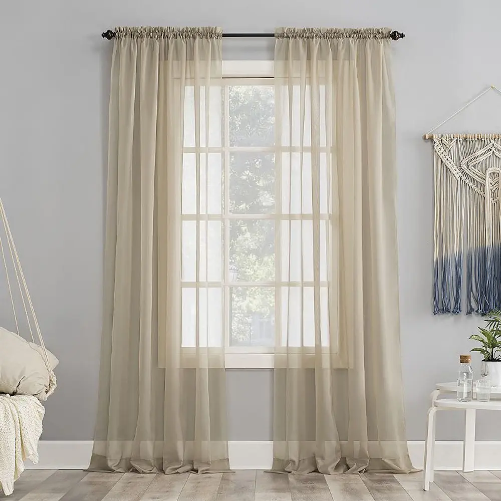 No. 918 Juliette Voile Sheer Rod Pocket Curtain Panel (Single Curtain Panel Only)
