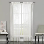 Curtainworks Soho Voile Indoor Curtain  Polyester Sheer Pinch Pleat Single Panel  White  29  x 84