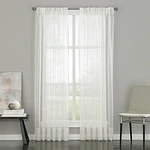 Curtainworks Soho Voile Indoor Curtain  Polyester Sheer Pinch Pleat Single Panel  White  29  x 84