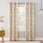 Sun Zero Cooper Textured Thermal-Lined Room Darkening Energy-Efficient Grommet Curtain Panel  Linen Floral  40X84 (Single Panel)  40 X84   Linen