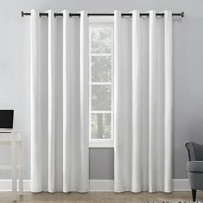 Sun Zero Duran Thermal Insulated 100% Blackout Grommet Curtain Panel  50 X84   White (Single Panel)