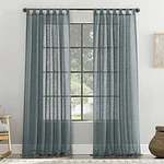 Archaeo Tansy Burlap Weave Tab Top Curtain Panel, 50"x 84"