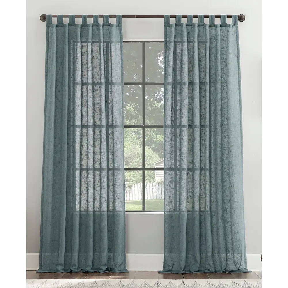 Archaeo Tansy Burlap Weave Tab Top Curtain Panel, 50"x 84"
