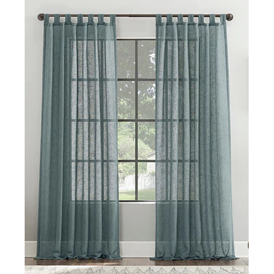 Archaeo Tansy Burlap Weave Tab Top Curtain Panel, 50"x 84"