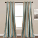 Lush Decor Julia Stripe Room Darkening 84  x 52  Stripe Blue 100% Polyester 3  Back Tab Rod Pocket 2-Pc Set Window Panel