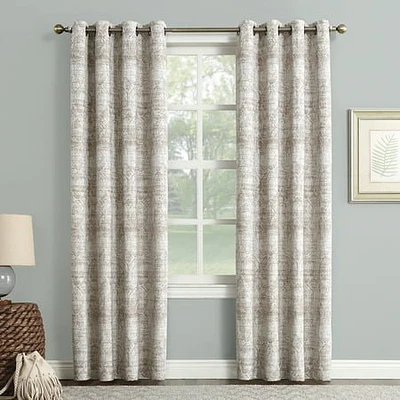 Sun Zero Darren Distressed Global Blackout Lined Grommet Curtain Panel  50 X84   Camel