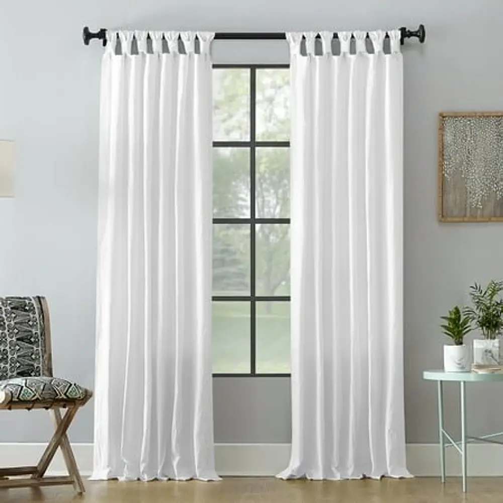Archaeo Washed Cotton Twist Tab Curtain  84.0  x 52.0   White