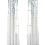 2pk 38"x84" Sheer Weeping Flower Curtain Panels Blue/Gray - Lush Décor