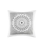 INKIVY Sofia Embroidered Decorative Pillow Grey 20x20
