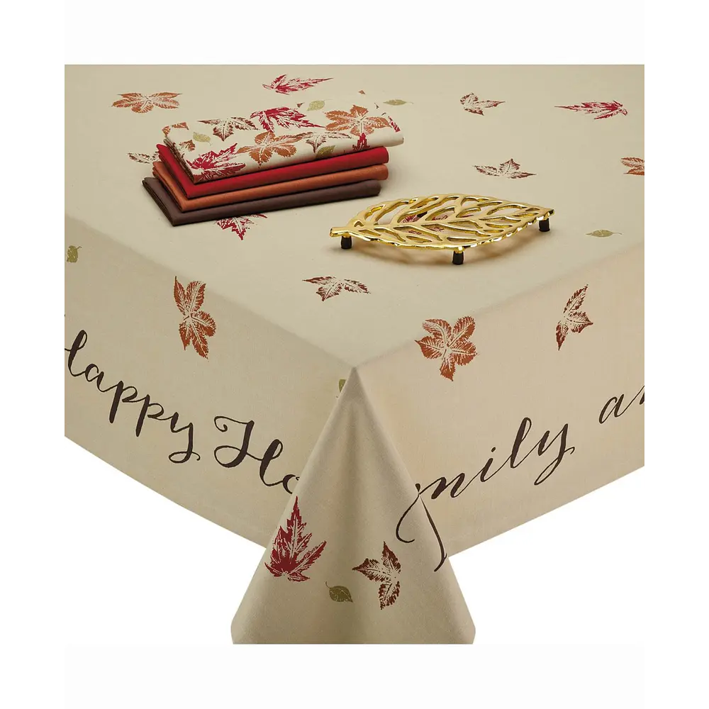 Rustic Leaves Print Tablecloth 60x104