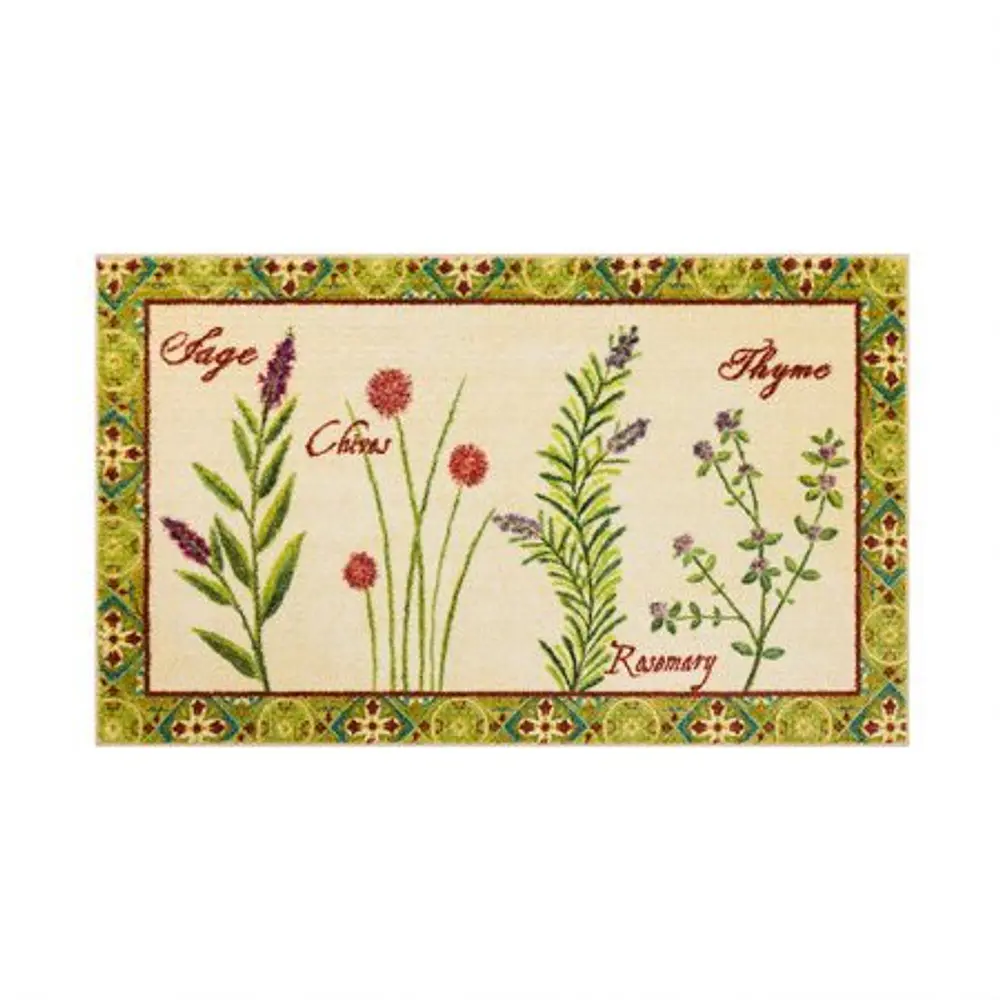 Mohawk Home Herb Garden Kitchen Rug  Beige 30inx50in