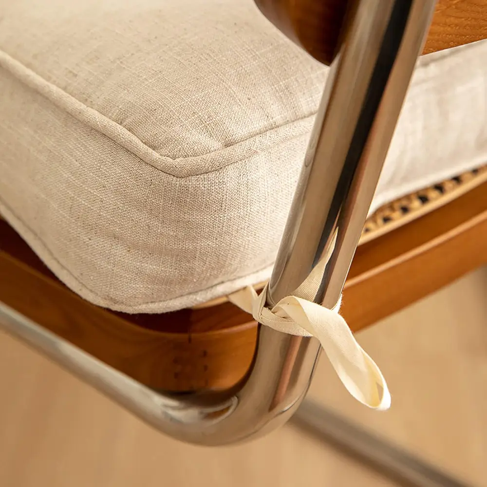Dining Chair Pads with Ties Plush Chair Cushion for Desk Chair Soft Nonslip Seat Cushions Thicken Tufted Large Size17"x17" (Beige)