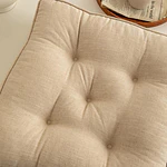 Dining Chair Pads with Ties Plush Chair Cushion for Desk Chair Soft Nonslip Seat Cushions Thicken Tufted Large Size17"x17" (Beige)
