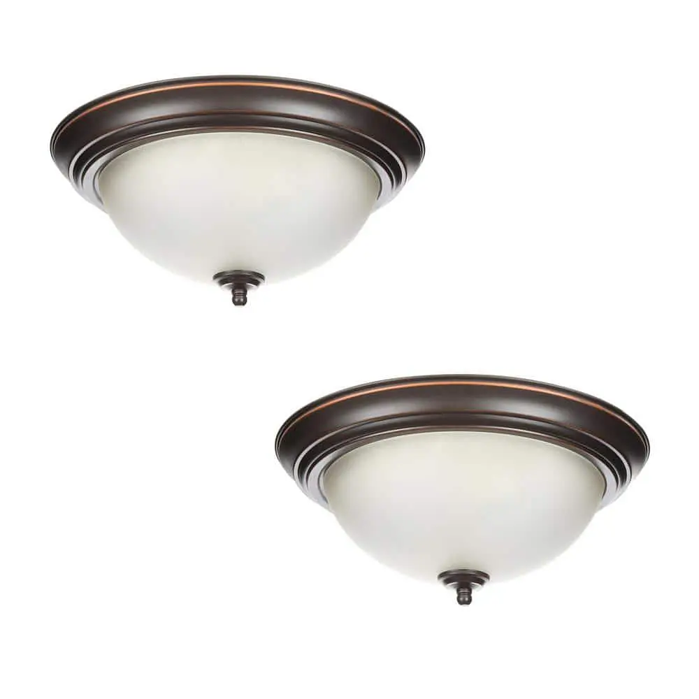 13 in. 1-Light Oil Rubbed Bronze Flush Mount