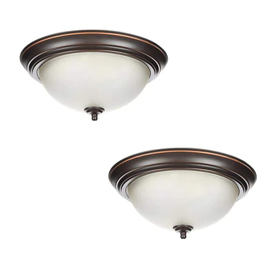 13 in. 1-Light Oil Rubbed Bronze Flush Mount